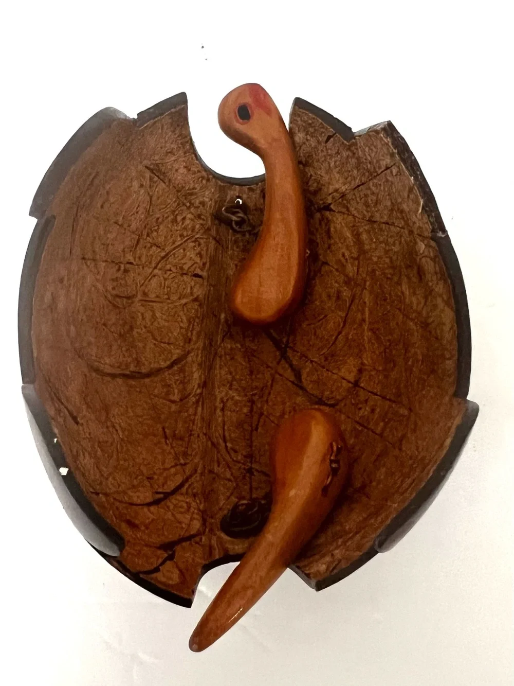 Handcrafted Brown Coconut Shell Turtle Accent - Eco Home Decor